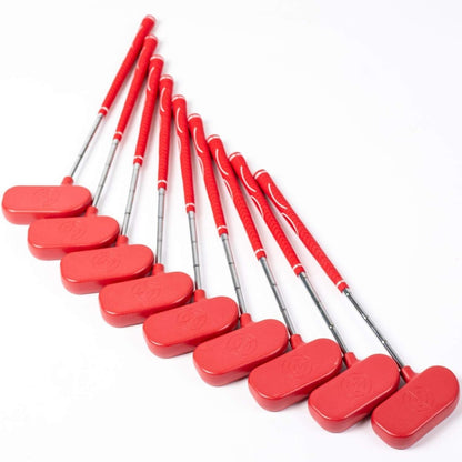 9 toddlers putters in red, plastic oversized head