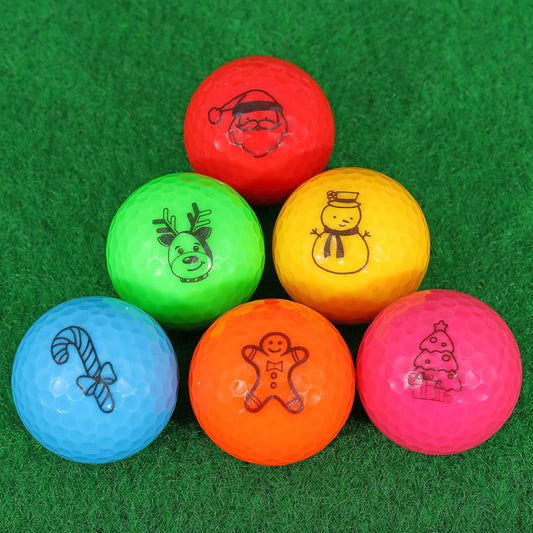 Pelotas de minigolf navideñas con estampado negro 