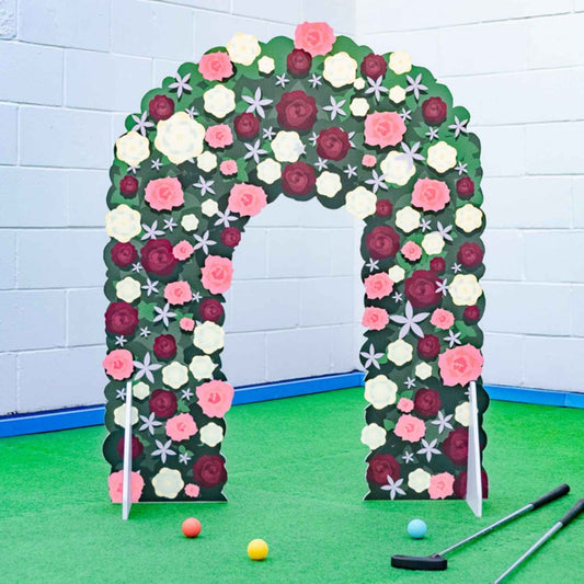 Mini Golf Obstacle, Wedding, Flower Arch