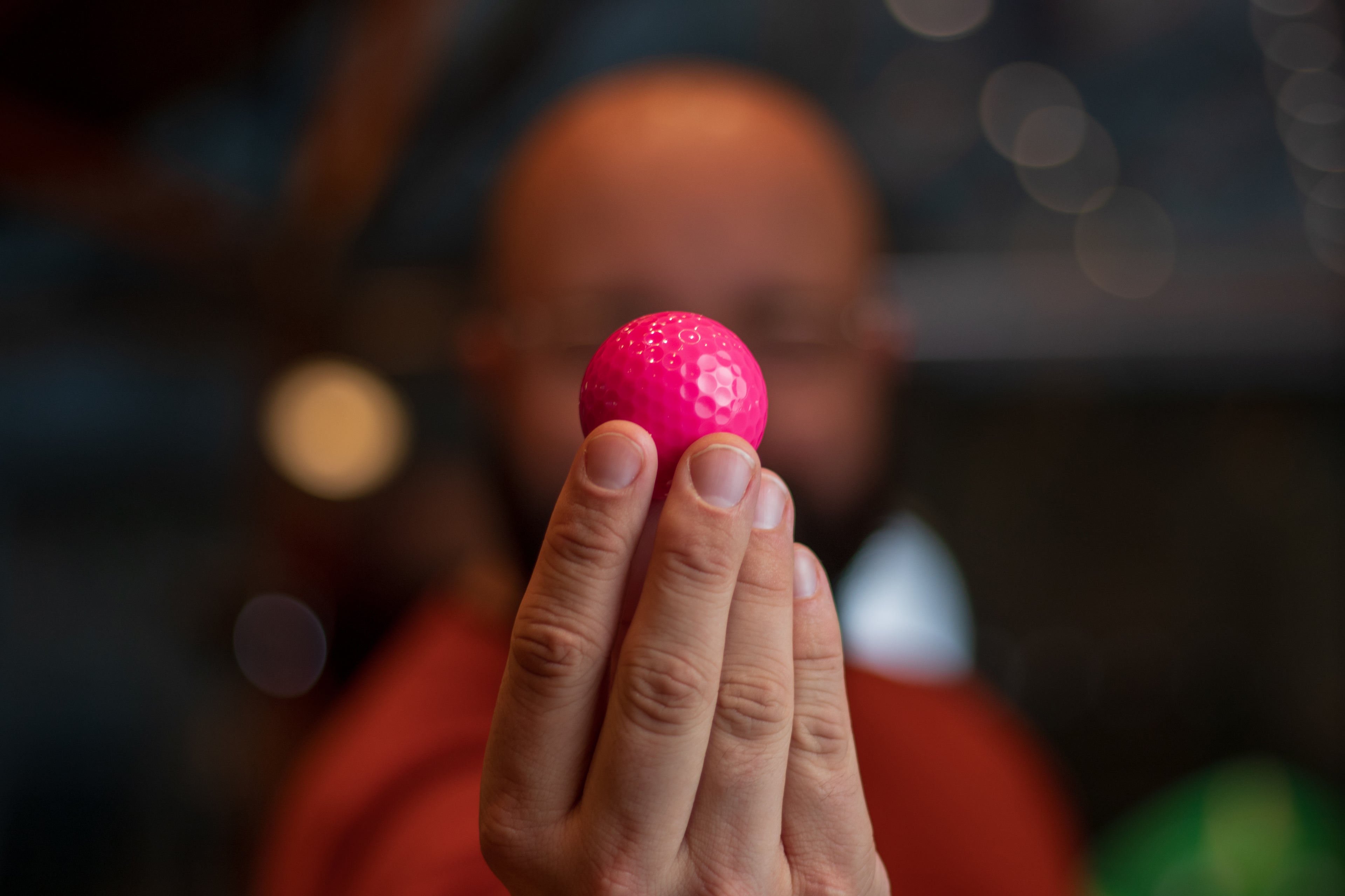 Mini Golf Ball in hand