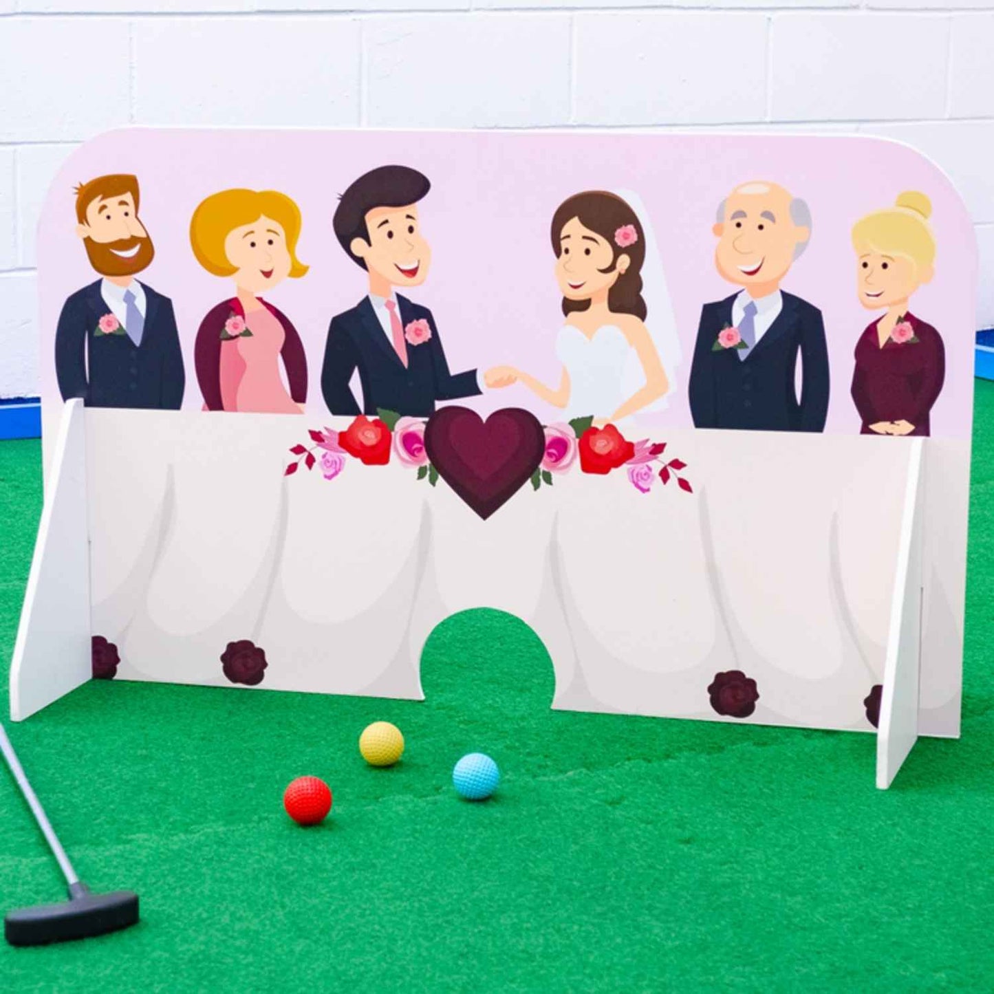 Obstacles de mini-golf, mariage, forfait sur le thème du mariage